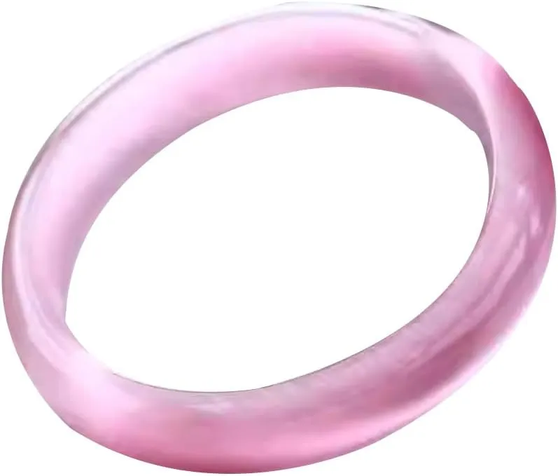 Vesppears Natural Feng Shui Deep Pink Jade Bangle Bracelet for Women Genuine Fashion Safe Auspicious Fit 58-62mm