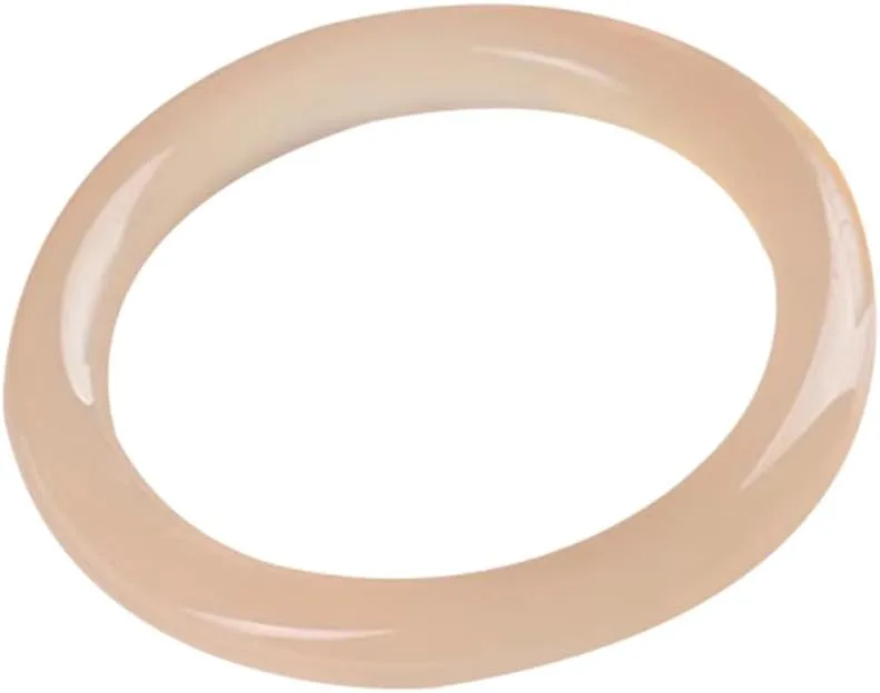 Vesppears Natural Feng Shui Lotus Root Pink Jade Bangle Bracelet for Women Genuine Dingdang Bracelet Fashion Safe and Auspicious Fit 58-62mm