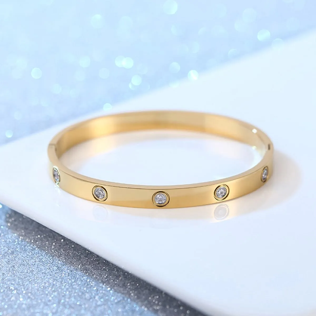 Vessantara Friendship Bracelets for Girls,2 Pack Gold Plated Cubic Zirconia Bracelets for Women Golden Stackable Bracelets Best Gifts for Her Girlfriend Sister Daughter