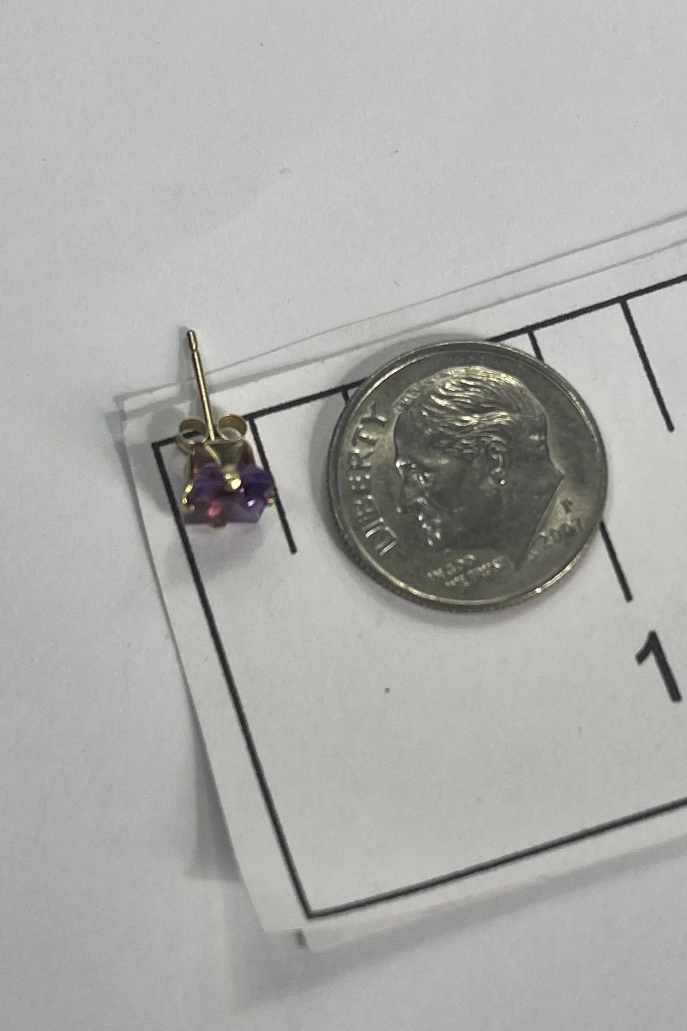 Vintage Amethyst Square Earrings set in 14K Gold. February Birthstone. 1970s Sustainable Estate Jewelry.