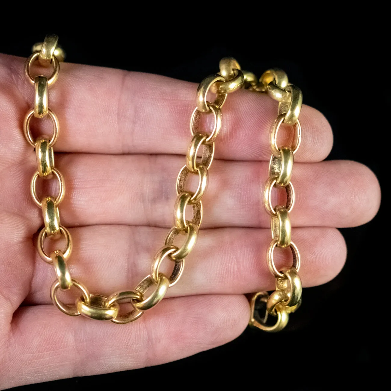 Vintage Cable Chain Necklace Sterling Silver 18ct Gold Gilt