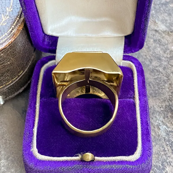 Vintage Geometric Pave Diamond Ring