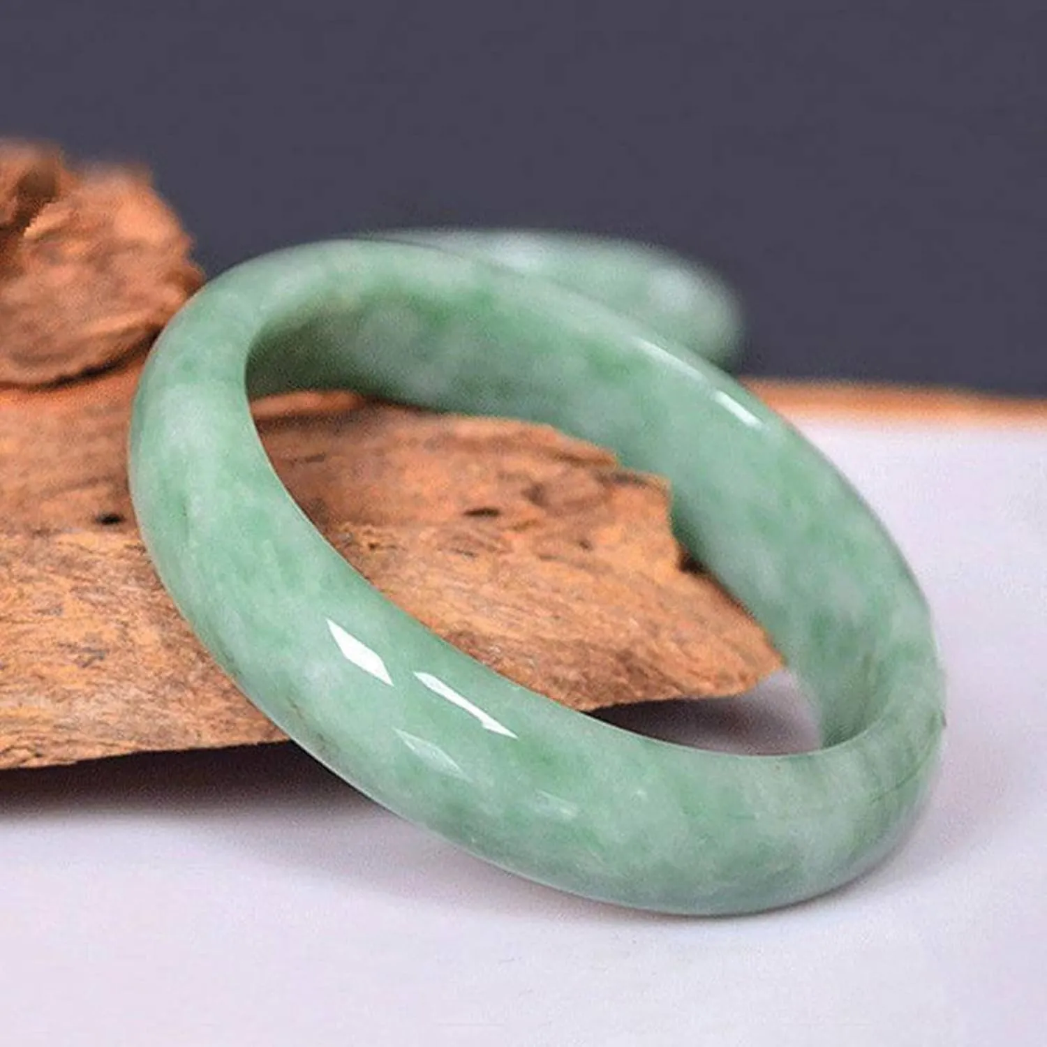 Women Green Jade Bangles Fashionable Exquisite Jade Simple Holiday Dating Jewellery Fashion Elegance With Gift Box