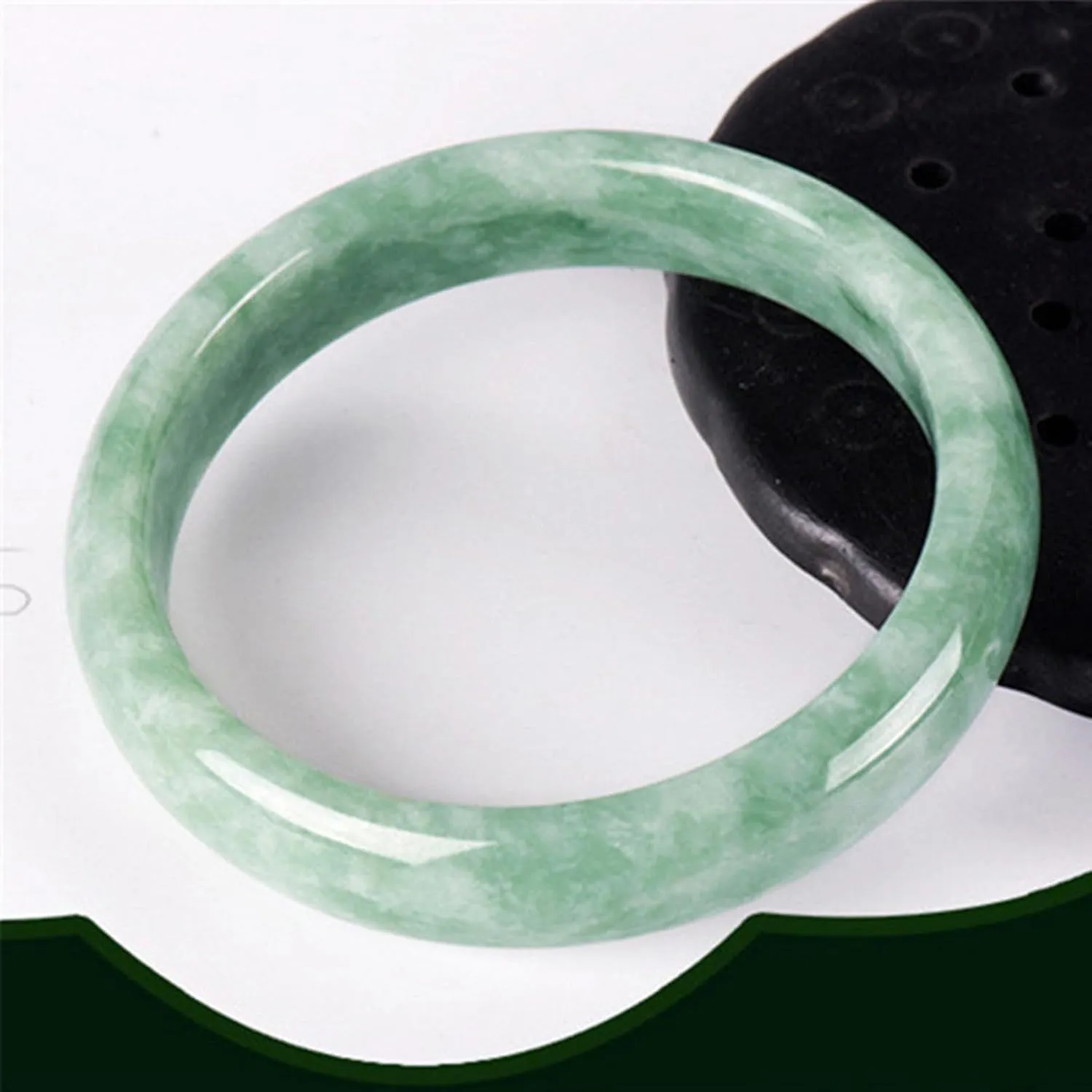 Women Jade Bangle Bracelet Natural Jadeite Holiday Dating Fashion Jade Bracelet Retro Elegance Jewellery With Gift Box