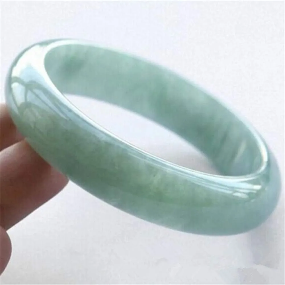 Women Jade Bangle Natural Green Jade Bangle Retro Chinese Style Handmade Bracelet Holiday Gifts With Jewelry Box