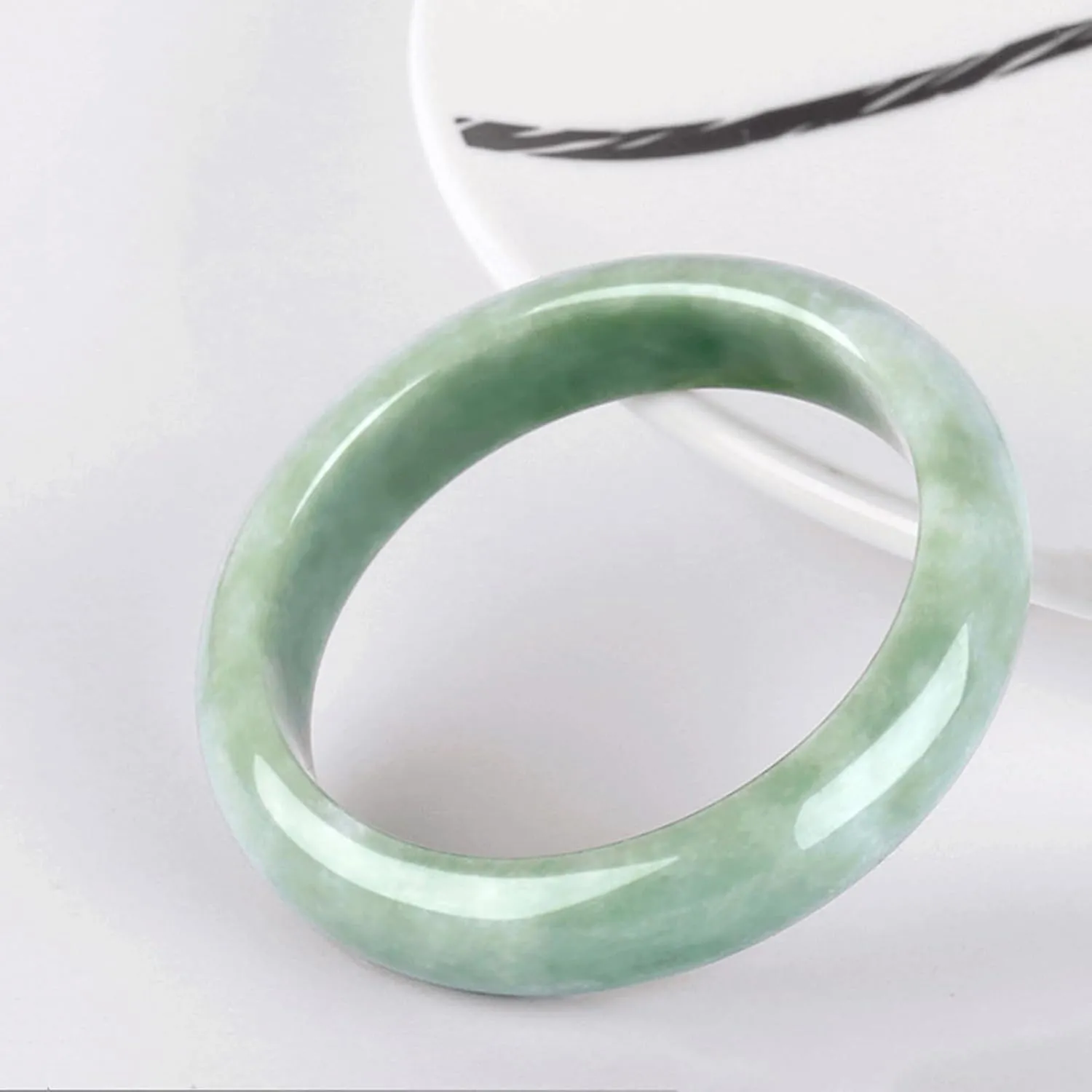 Women Natural Jade Bangle Classical Retro Chinese Style Jade Bracelets Fashion Jewellery With Gift Box Packaging