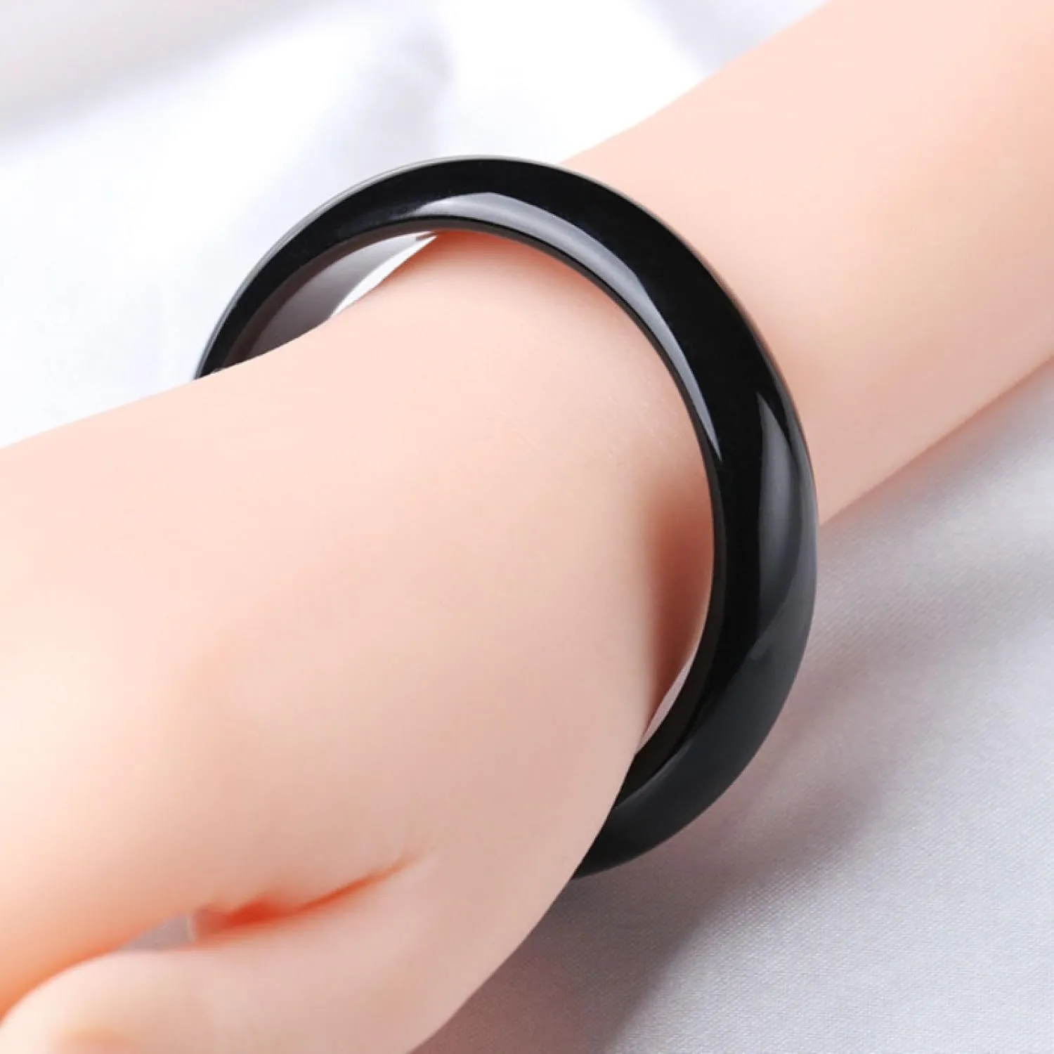 Women's natural black jade bracelet, genuine black bracelet,Handmade