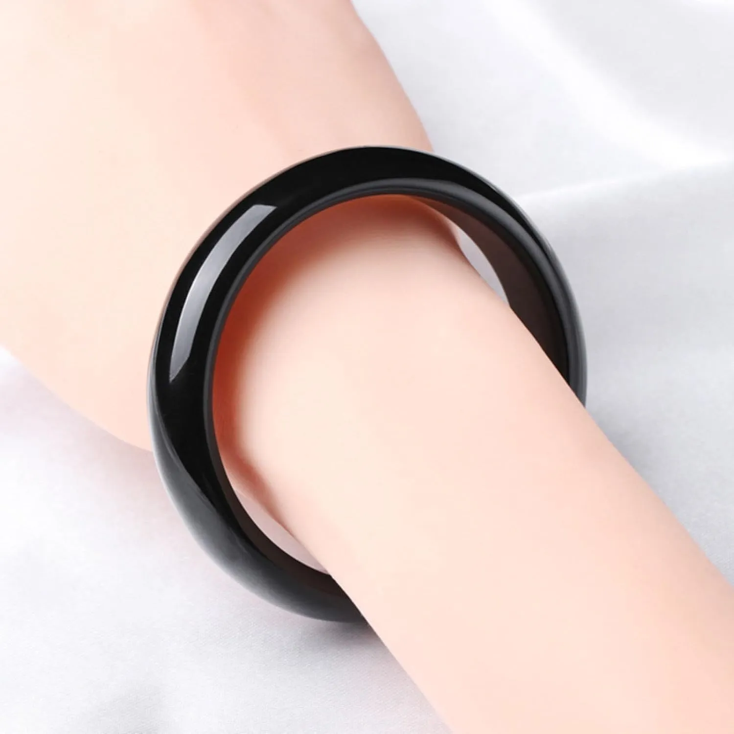 Women's natural black jade bracelet, genuine black bracelet,Handmade