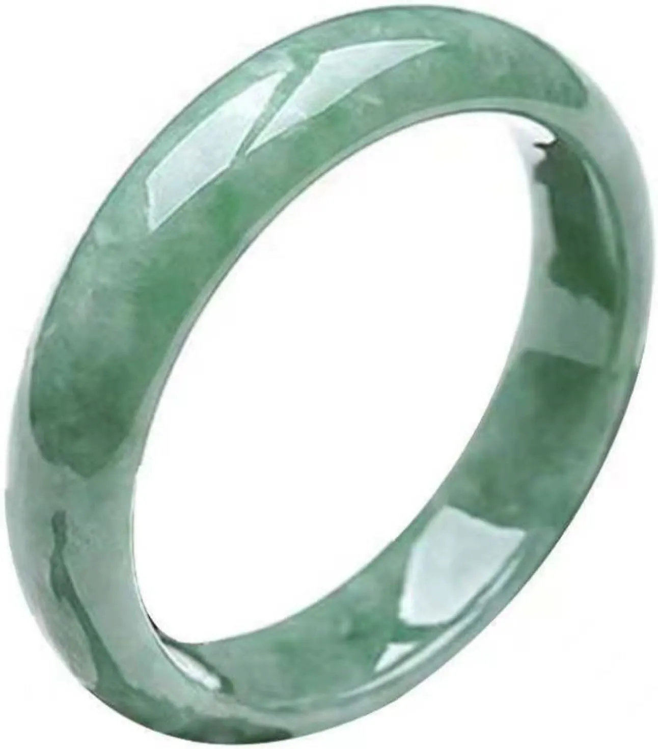 Womens Natural Retro Jade Bangle Bracelet,Green Ice Species Jade Bracelet for Wife,Lover,Mother (Inner diameter 56 mm)