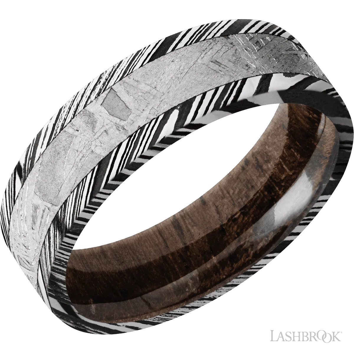 Woodgrain with Acid Finish and Meteorite Inlay and Walnut - 7MM
