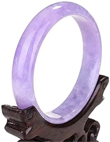 YASHUNJIA-Natural Jade Bangle Fengshui Purple Jade Bracelet, Chinese Elegant Ladies Purple Agate, Wedding/Anniversary/Celebration, with Jewelry Box