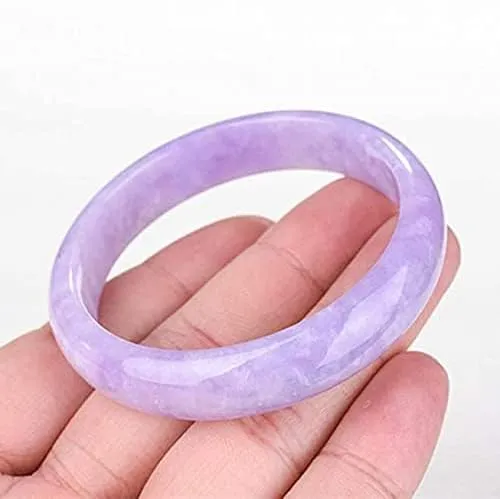 YASHUNJIA-Natural Jade Bangle Fengshui Purple Jade Bracelet, Chinese Elegant Ladies Purple Agate, Wedding/Anniversary/Celebration, with Jewelry Box