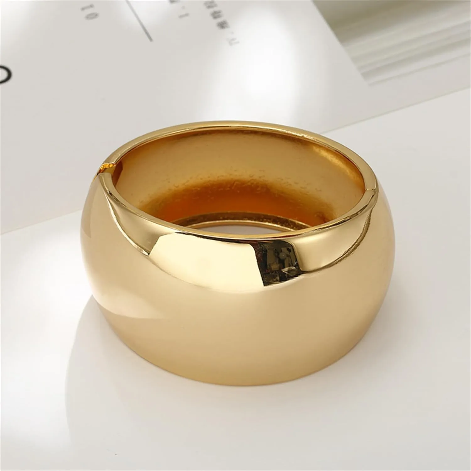 YBMYCM Chunky Gold Bangle Bracelets for Women Trendy Wide Chunky Cuff Bracelets Wrap Bracelet