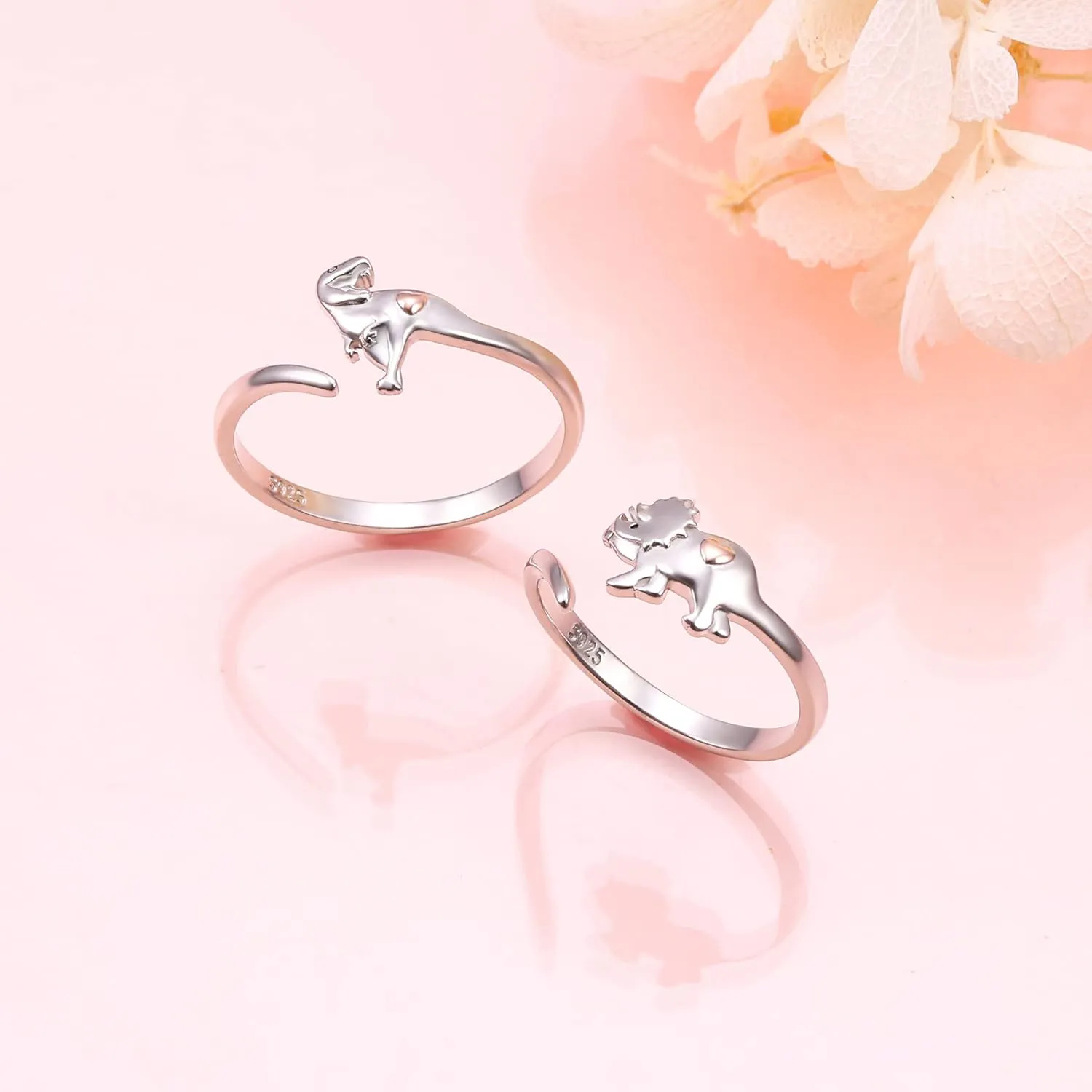 Yearace Sterling Silver Couples Rings - Matching Heart Promise Rings for Him & Her