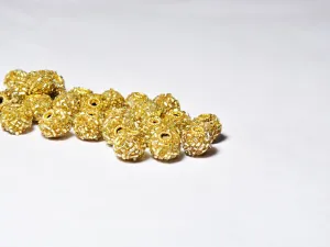 Yellow Spherical Beaded Clay Beads
